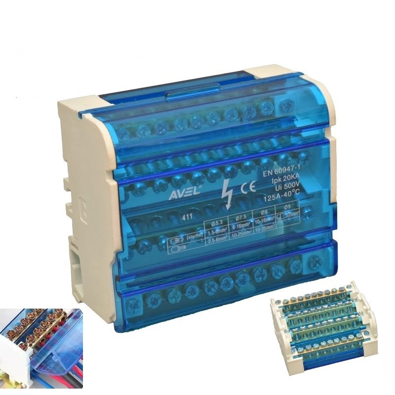 Bloc distributie 125A/500V-411 1.5mm-2.5mm 2.5mm-35mm