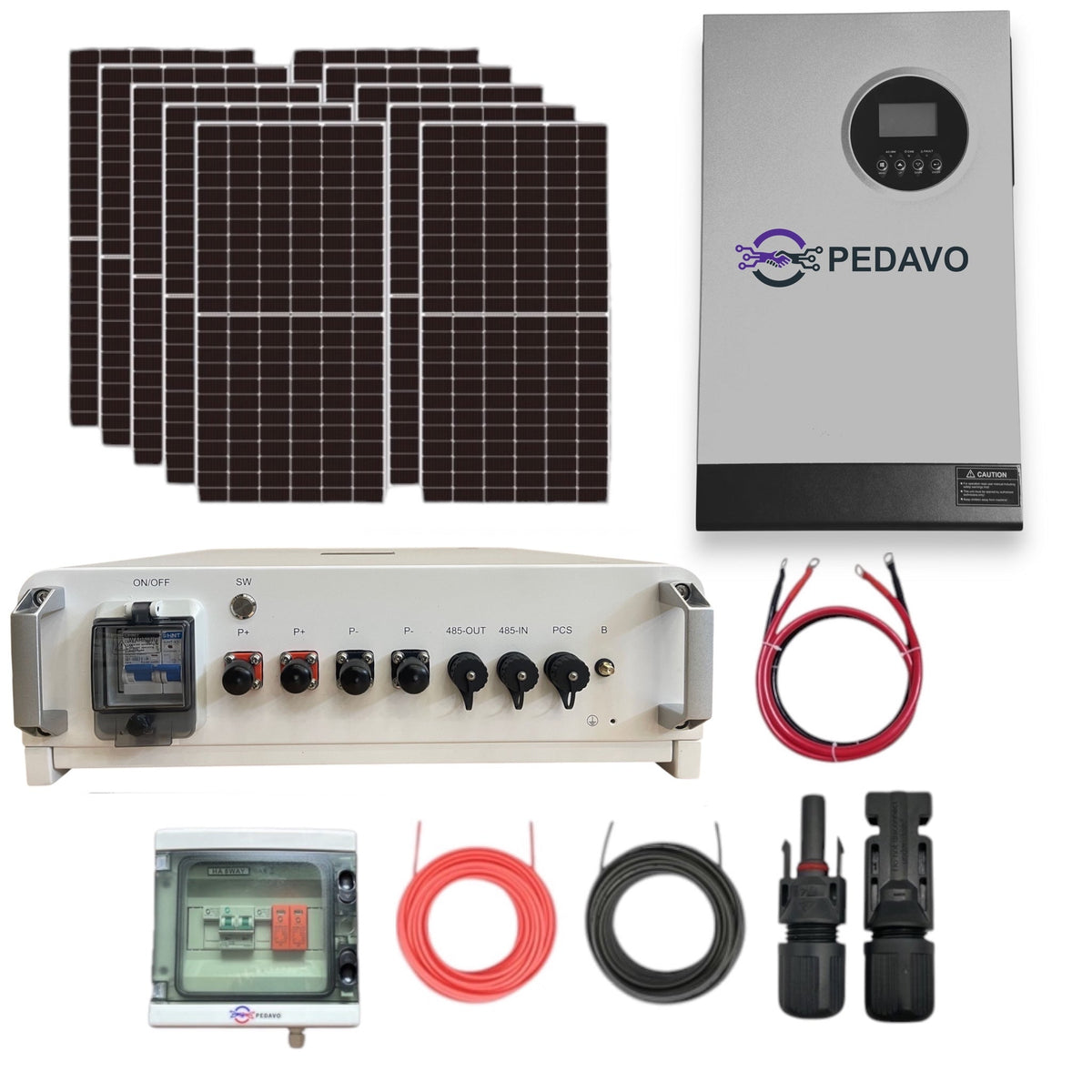 Kit Panouri Fotovoltaice cu invertor 5.2kW 10 panouri si acumulator Lifepo4 5.12kWh