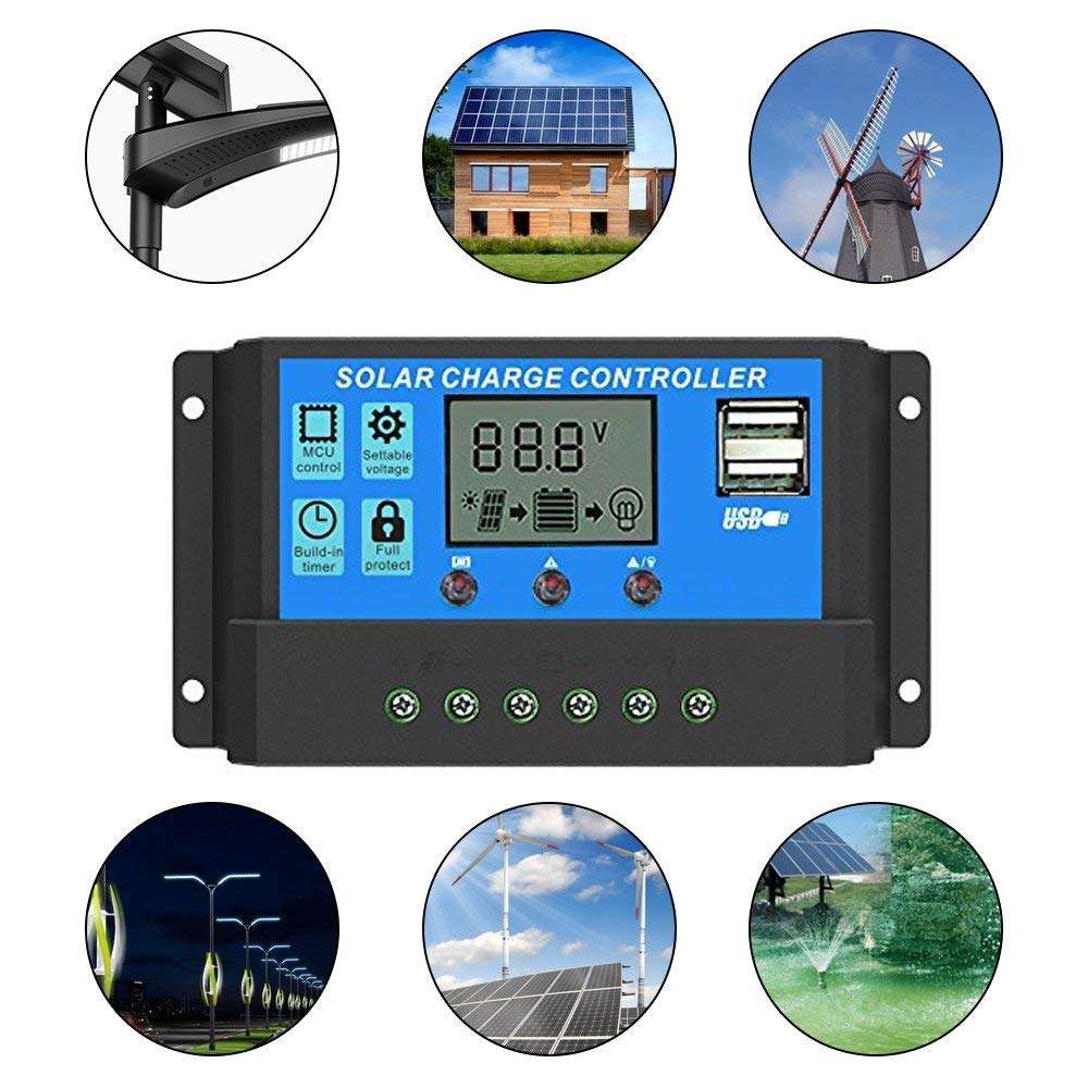 Controler panou solar 60A 12/24V, 2 X USB si LCD