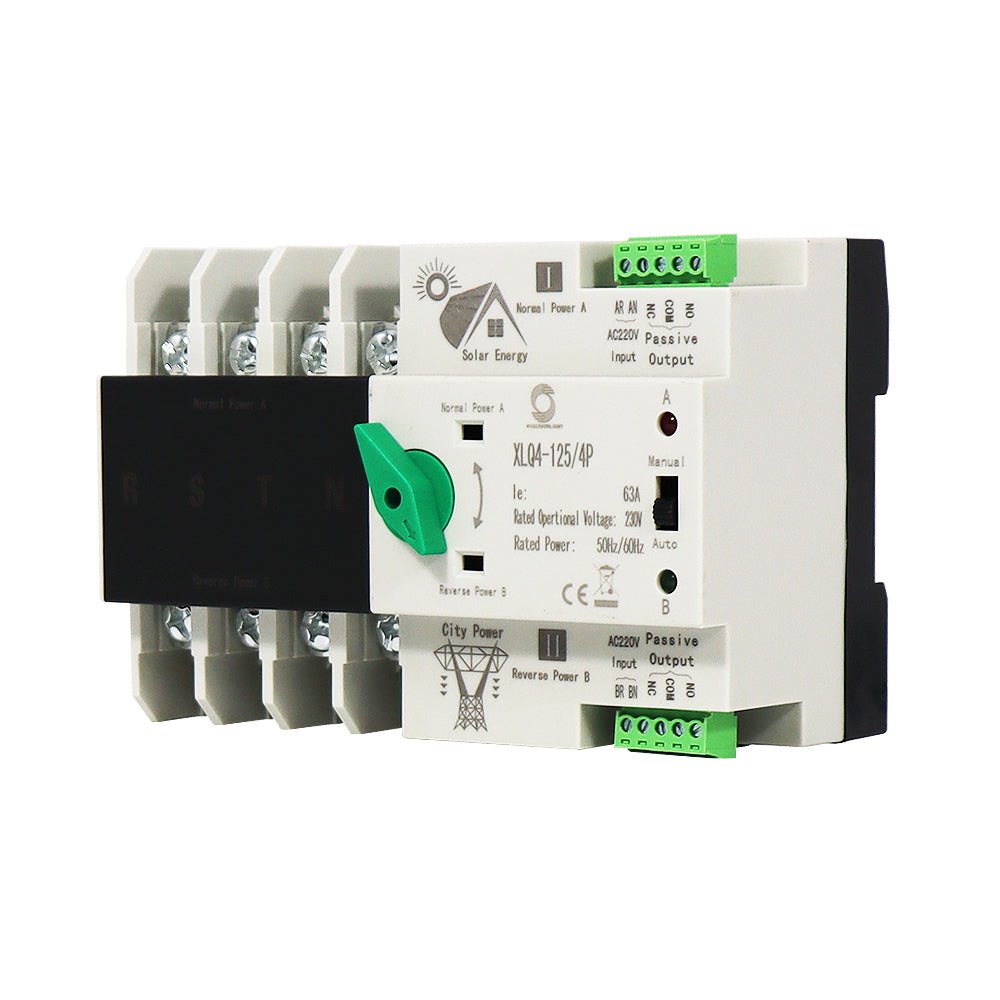Comutator de transfer automat trifazat pentru panouri fotovoltaice 230V 63A ATS