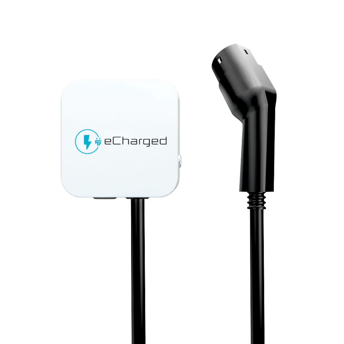 Compact eCharged NH10 electric car charging station with 5m Type 2 cable and 7kW power output