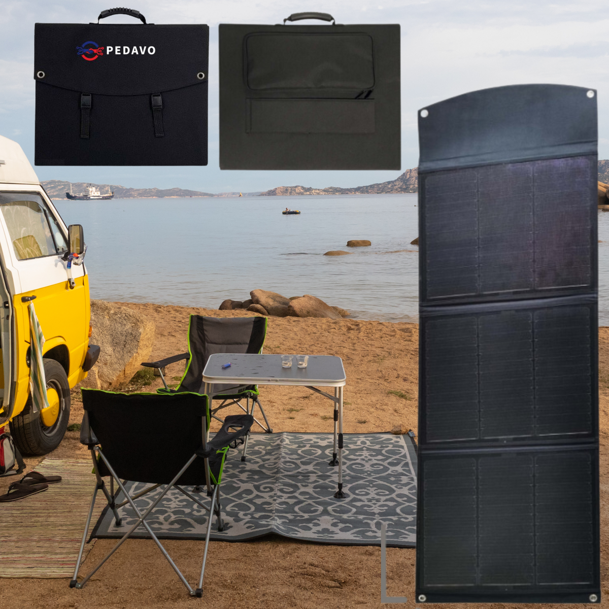 Panou Solar Portabil 100W 18V Tip Geantă – Camping, Drumeții, Încărcare Dispozitive Mobile