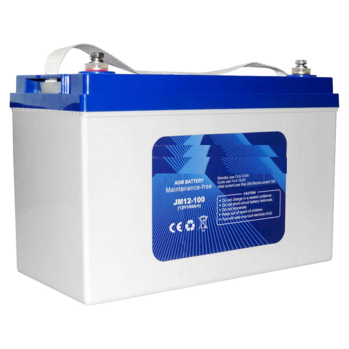 Acumulator AGM 12V 100Ah JM12-100 – Sigilat, Maintenance Free, CE