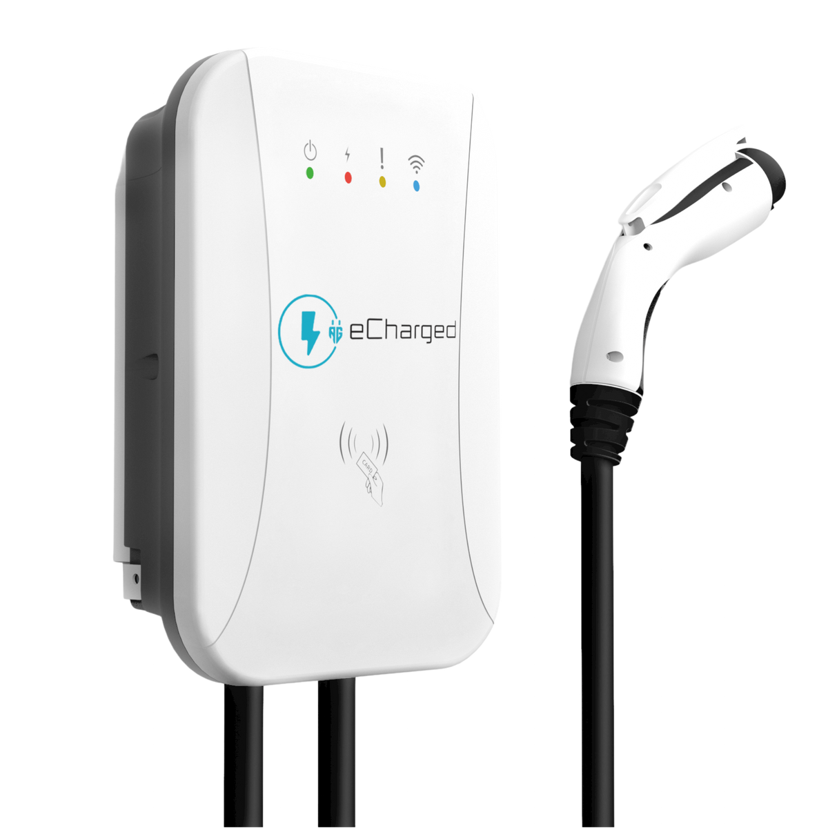 eCharged NH10 electric car charging station with Type 2 connector and 5m cable, 3.5kW power output